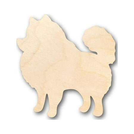 Unfinished Wood Pomeranian Dog Shape - Animal - Pet - Craft - up to 46" DIY 12" / 1/8"