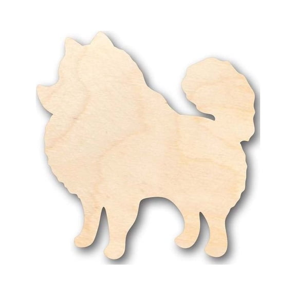 Unfinished Wood Pomeranian Dog Shape - Animal - Pet - Craft - up to 46" DIY 4" / 1/8"
