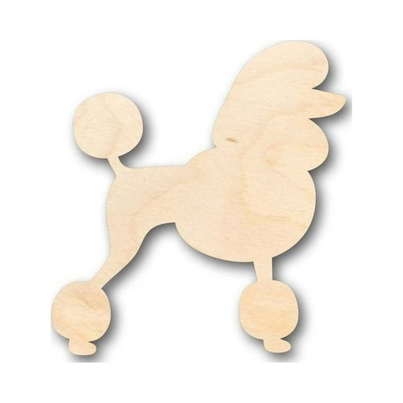 Unfinished Wood Poodle Dog Shape - Animal - Pet - Craft - up to 24" DIY 3" / 3/4"