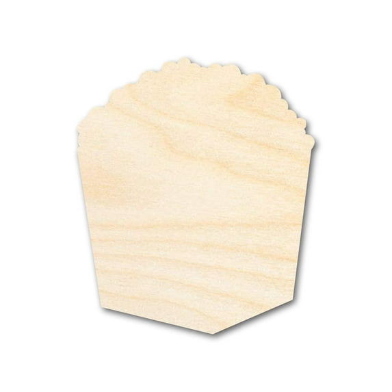 Unfinished Wood Popcorn Box Shape | Craft | up to 46" DIY 3" / 1/2"