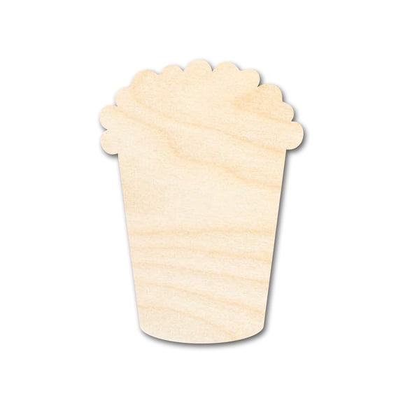 Unfinished Wood Popcorn Shape - Food Craft - up to 46" DIY 8" / 1/2"