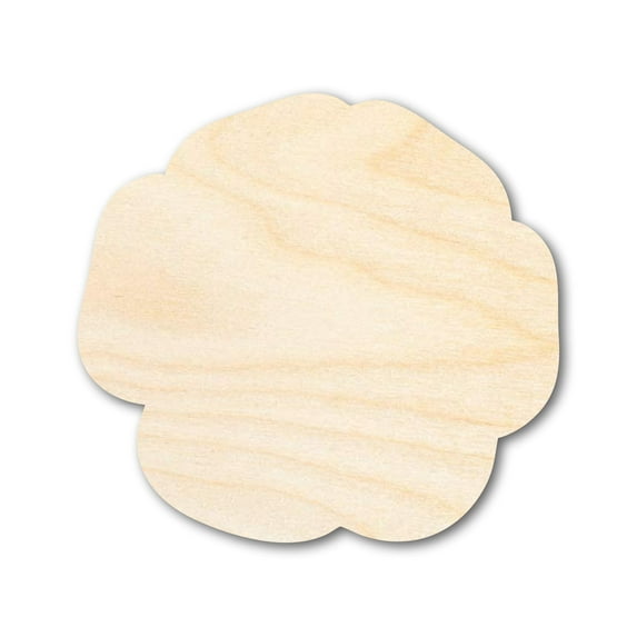 Unfinished Wood Poppy Flower Shape 3" / 1/2"