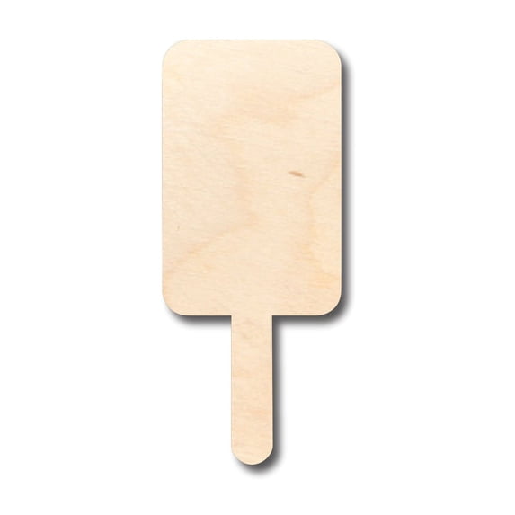 Unfinished Wood Popsicle Shape - Craft - up to 46" DIY 7" / 1/8"