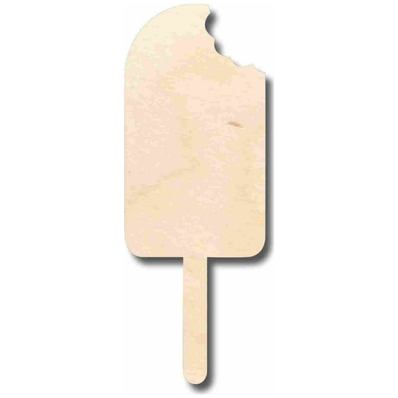 Unfinished Wood Popsicle with Bite Silhouette - Craft- up to 46" DIY 30" / 1/2"