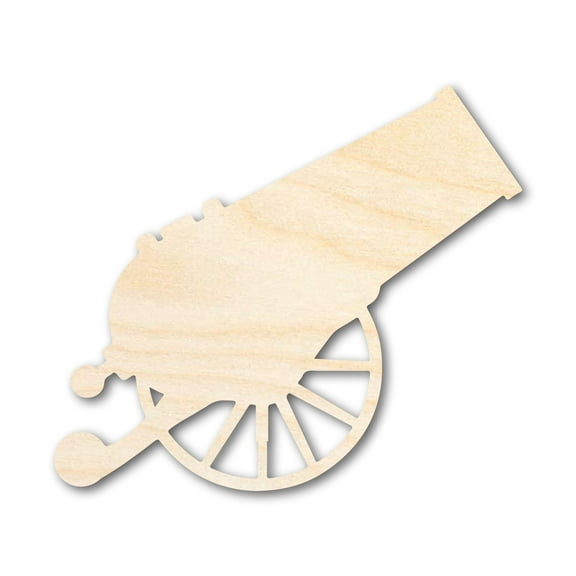 Unfinished Wood Positioned Cannon Shape 3" / 1/4"