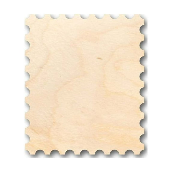 Unfinished Wood Postage Stamp Shape - Craft - up to 46" DIY 8" / 1/4"