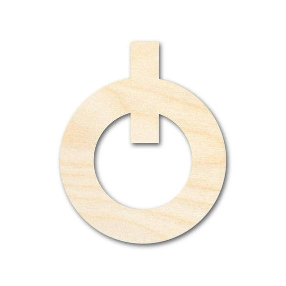 Unfinished Wood Power Button Shape | DIY Craft Cutout | up to 46" DIY 18" / 1/4"