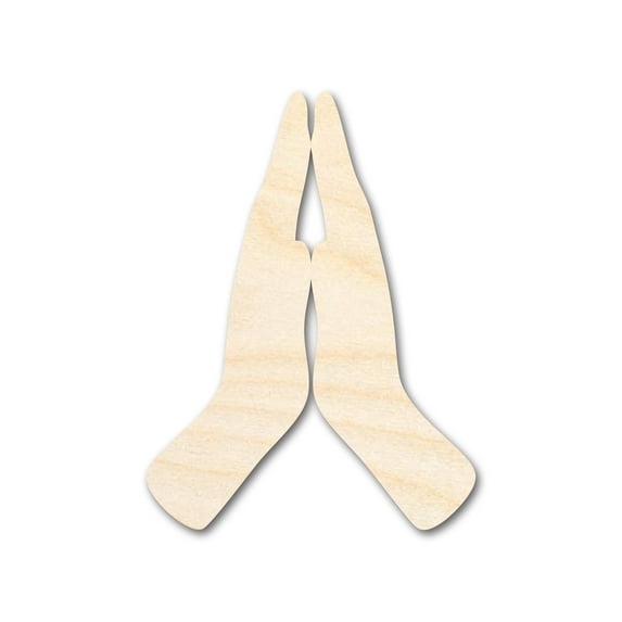 Unfinished Wood Praying Hands Shape - Religious Craft - up to 46" DIY 36" / 1/2"