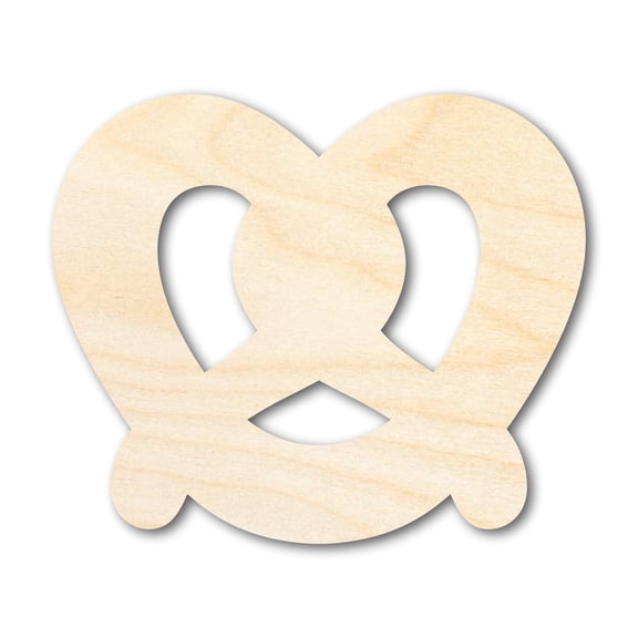 Unfinished Wood Pretzel Shape | Food | Craft Cutout 3" / 1/2"