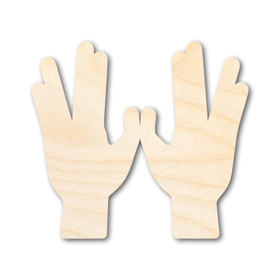 Unfinished Wood Priestly Blessing Hands Shape | DIY Craft Cutout 3" / 1/2"