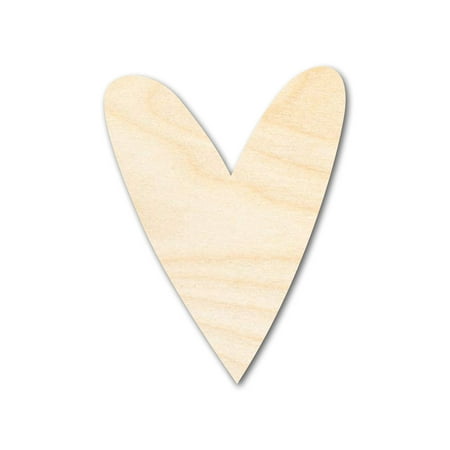 Unfinished Wood Primitive Heart Shape | Valentine's Day | Craft Cutout 3" / 1/4"
