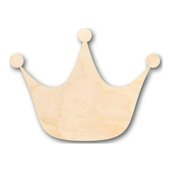 Unfinished Wood Princess Crown Shape - Royalty - Craft - up to 46" DIY 3" / 1/2"