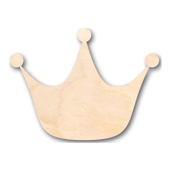 Unfinished Wood Princess Crown Shape - Royalty - Craft - up to 46" DIY 5" / 1/8"