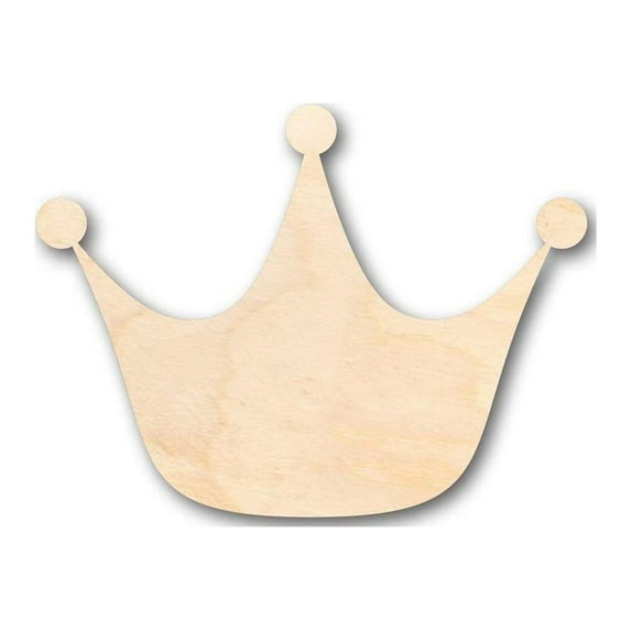 Unfinished Wood Princess Crown Shape - Royalty - Craft - up to 46" DIY 6" / 1/4"