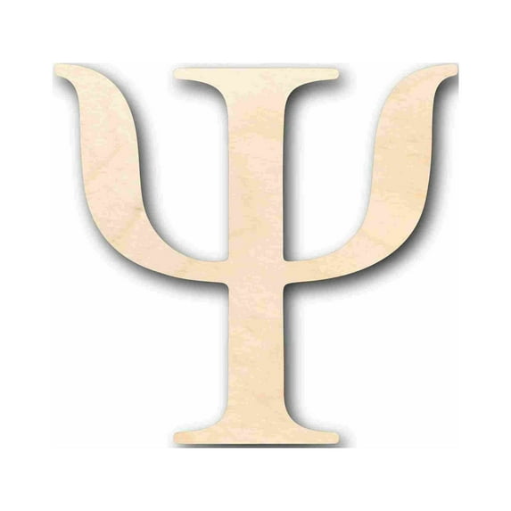 Unfinished Wood Psi Silhouette - Craft- up to 24'' DIY 2'' / 1/8''