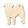 thumbnail image 1 of Unfinished Wood Pug Dog Shape - Craft - up to 46" DIY 3" / 1/2", 1 of 3