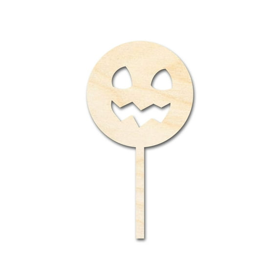 Unfinished Wood Pumpkin Lollipop Shape - Craft - up to 46" 24" / 3/4"