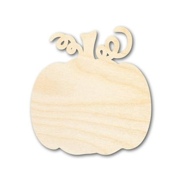 Unfinished Wood Pumpkin with Vines Shape | DIY Craft Cutout | up to 46" DIY 4" / 1/8"