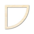 thumbnail image 1 of Unfinished Wood Quarter Circle Outline Shape | DIY Craft Cutout 10" / 1/4", 1 of 3