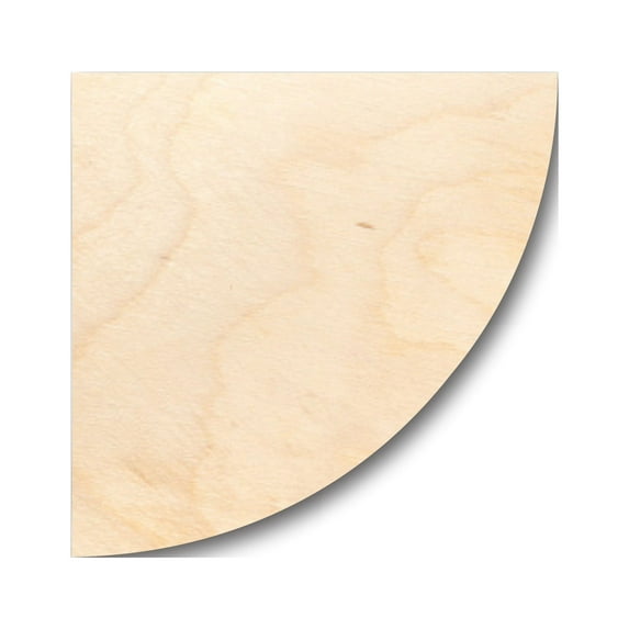 Unfinished Wood Quarter Circle Shape - Craft - up to 46" DIY 10" / 1/2"