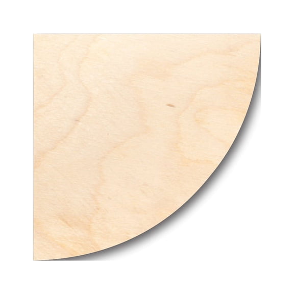 Unfinished Wood Quarter Circle Shape - Craft - up to 46" DIY 42" / 1"