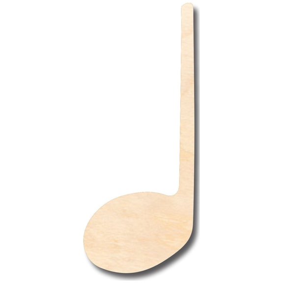 Unfinished Wood Quarter Note Music Art Shape - Craft - up to 46" DIY 3" / 1/4"