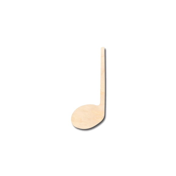 Unfinished Wood Quarter Note Music Art Shape - Craft - up to 46" DIY 3" / 1/8"