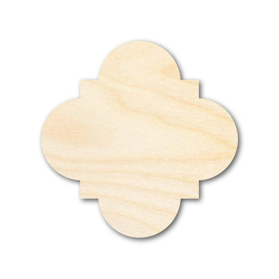 Unfinished Wood Quatrefoil Shape - Craft - up to 46" DIY 36" / 1"