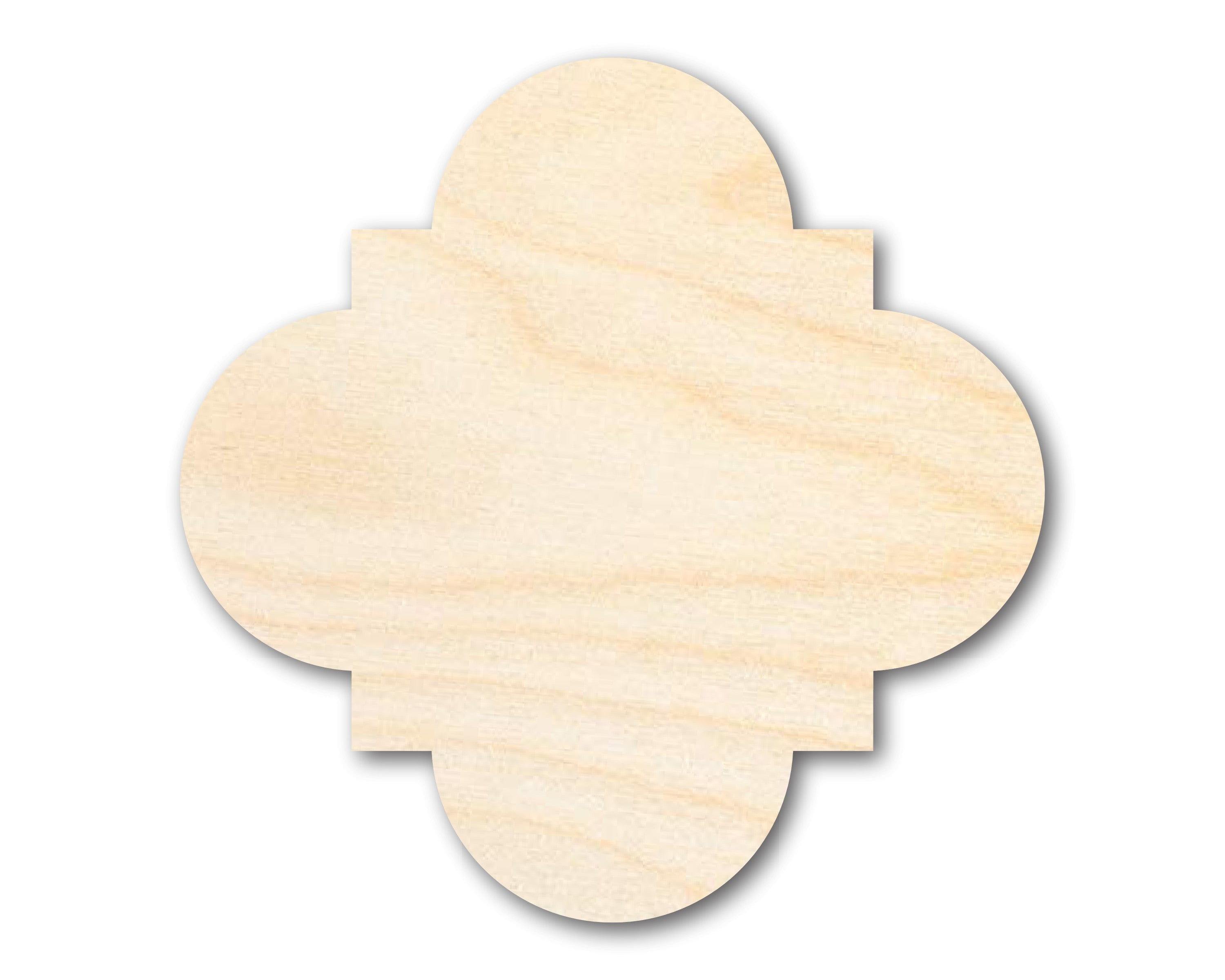 Unfinished Wood Quatrefoil Shape Craft up to 46