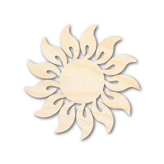 Unfinished Wood Radiant Sun Silhouette 18" / 1/4"