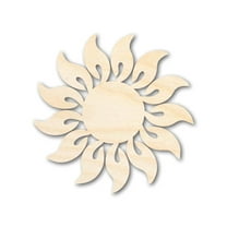 Unfinished Wood Radiant Sun Silhouette 7" / 1/4"