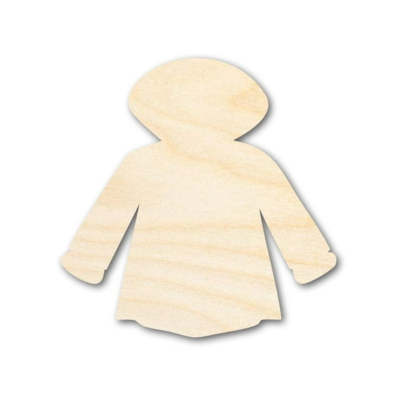 Unfinished Wood Raincoat Shape - Craft - up to 46" 4" / 1/8"