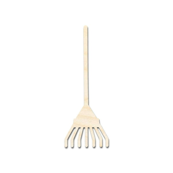 Unfinished Wood Rake Shape - Craft - up to 46" 4" / 1/2"