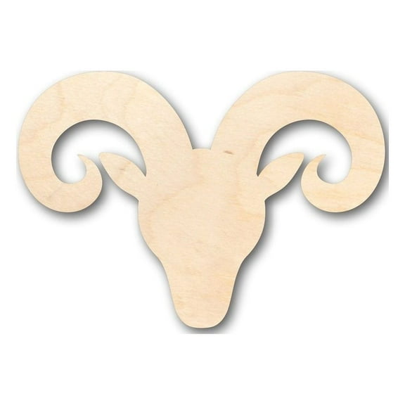 Unfinished Wood Ram Head Sheep Shape - Farm Animal - Craft - up to 46" DIY 46" / 1/2"