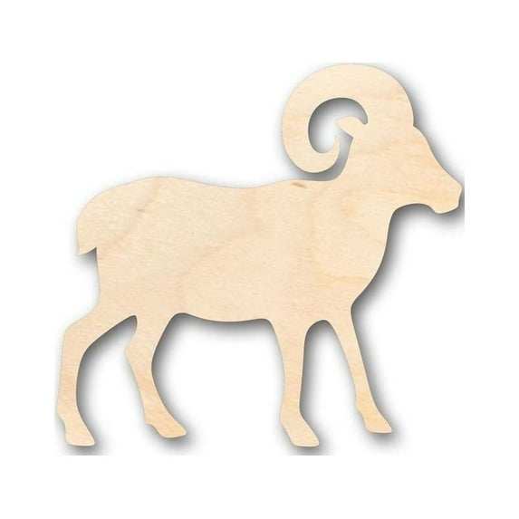 Unfinished Wood Ram Sheep Shape - Farm Animal - Craft - up to 46" DIY 20" / 1/8"