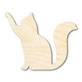 thumbnail image 1 of Unfinished Wood Reaching Cat Shape - Cat Craft - up to 46" DIY 18" / 1/2", 1 of 4