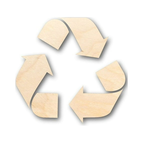 Unfinished Wood Recycling Symbol Shape - (3 Piece) Craft - up to 46" DIY 7" / 1/4"