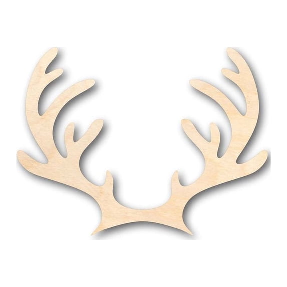 Unfinished Wood Reindeer Antlers Shape - Animal - Wildlife - Craft - up to 46" DIY 10" / 1/4"