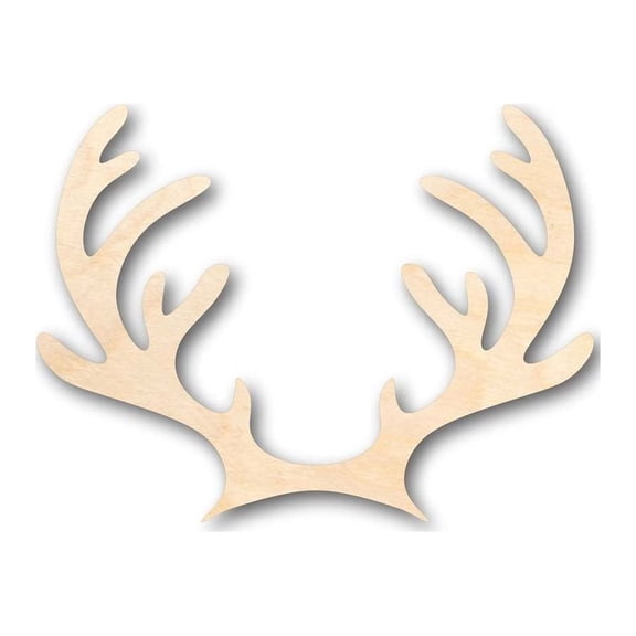 Unfinished Wood Reindeer Antlers Shape - Animal - Wildlife - Craft - up to 46" DIY 16" / 1/8"