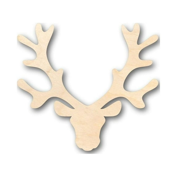 Unfinished Wood Reindeer Head Antlers Shape - Animal - Wildlife - Craft - up to 46" DIY 3" / 1/8"