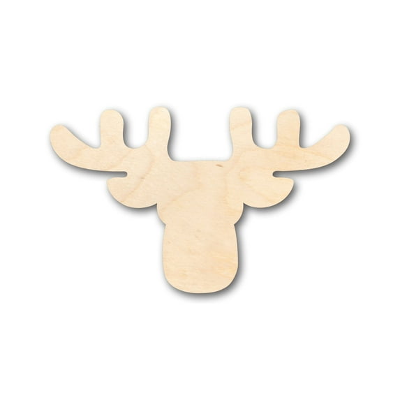 Unfinished Wood Reindeer with Antlers Shape - Christmas - Craft - up to 46" DIY 8" / 1/2"