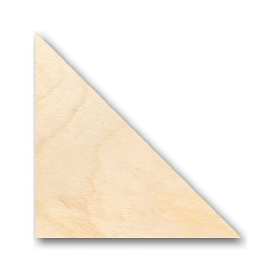 Unfinished Wood Right Triangle Equilateral Shape - Craft - up to 46" DIY 8" / 1/4"