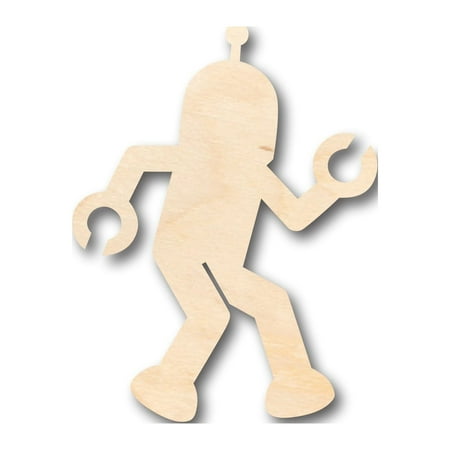 Unfinished Wood Robot Shape - Craft - up to 46" DIY 4" / 1/8"