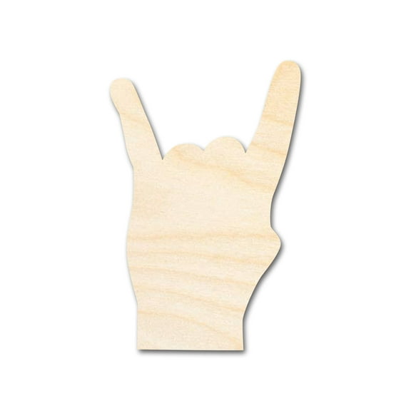 Unfinished Wood Rock On Shape | DIY Craft Cutout | up to 46" DIY 18" / 1/8"