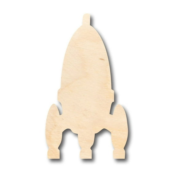Unfinished Wood Rocket Shape - Craft - up to 46" DIY 14" / 1/2"