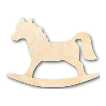 Unfinished Wood Rocking Horse Shape - Toy Animal - Craft - up to 46" DIY 20" / 1/4"