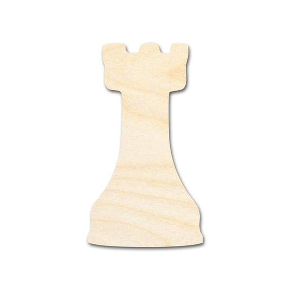Unfinished Wood Rook Chess Piece Shape 24" / 1/4"
