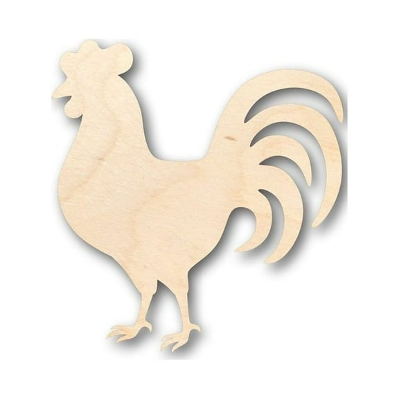Unfinished Wood Rooster Chicken Shape - Farm Animal - Craft - up to 46" DIY 14" / 1/4"