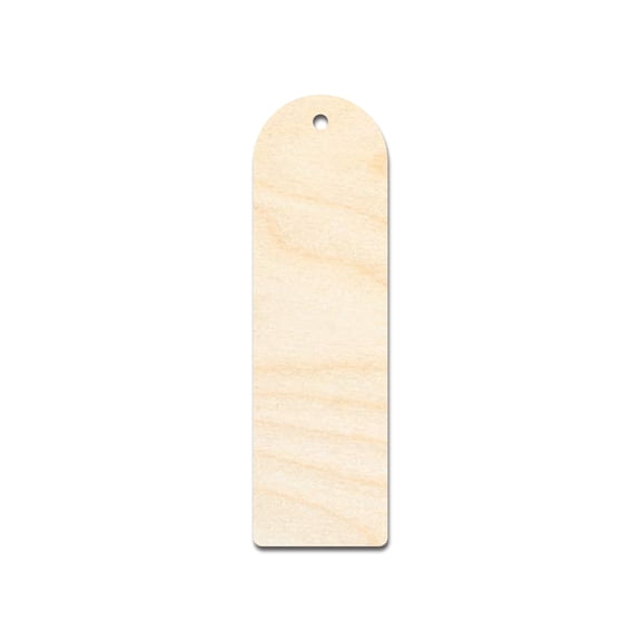 Unfinished Wood Rounded Simple Bookmark Shape | DIY Craft Cutout 8" / 1/8"