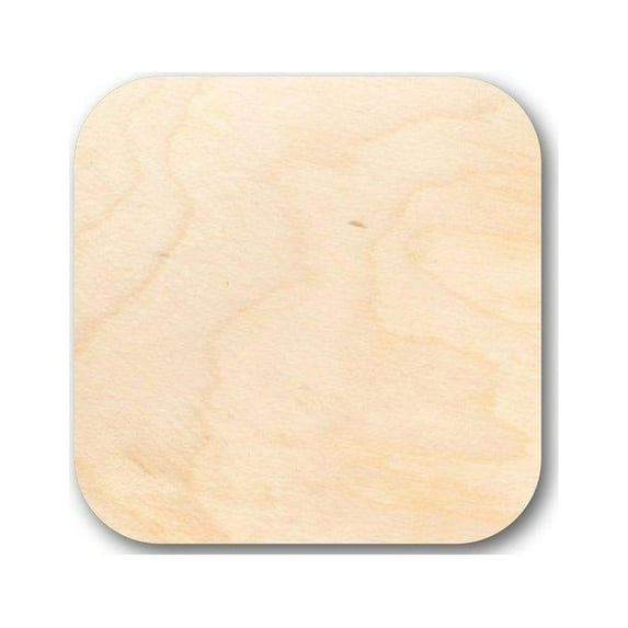 Unfinished Wood Rounded Square Shape - Custom Tags - Craft - up to 46" DIY 14" / 1"